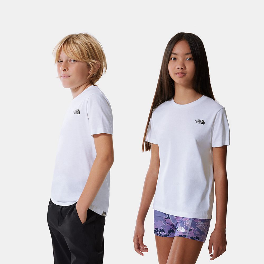 The North Face T-Shirts Youth Australia - The North Face Simple Dome White / Black (PEN-186947)